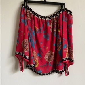 Flying tomato off shoulder blouse